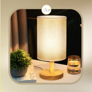 Đèn ngủ để bàn thân gỗ thiết kế bóng led phong cách Bắc Âu
